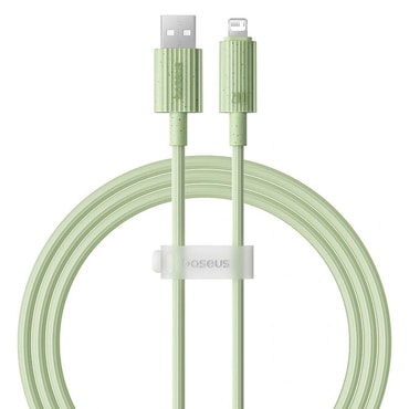 Töltő és adat USB-A - Lightning káfehér Baseus "Habitat Series" - 480Mbps, 2m - zöld