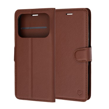 Nyitható tok Techsuit "Leather Folio" Honor 600 / 600 Pro készülékekhez - barna