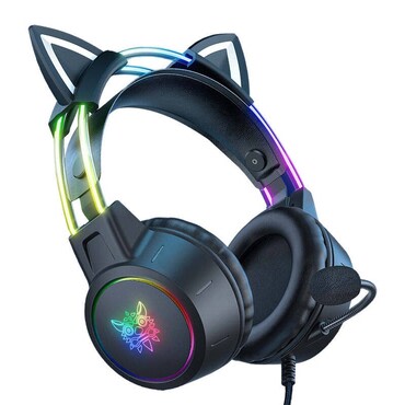 Fülhallgató ONIKUMA "X15 PRO" 50mm meghajtókkal és macskafülekkel - black