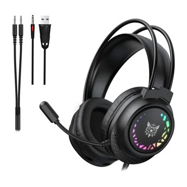 Fülhallgató ONIKUMA "X92" RGB világítással, 50mm meghajtók - black