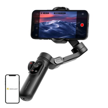gimbal stabilizátor Aochuan "X Pro Standard" OLED kijelzővel és vezeték nélküli töltéssel - black