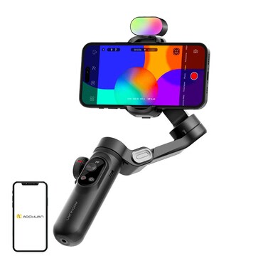 gimbal stabilizátor Aochuan "X Pro" RGB világítással és OLED kijelzővel - black