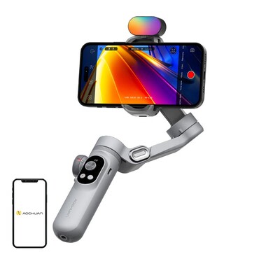 gimbal állvány Aochuan "X Pro" RGB világítással és OLED kijelzővel - gray