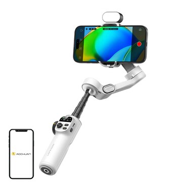 gimbal stabilizátor Aochuan "X2" RGB világítással és 3 tengelyes rendszerrel - white