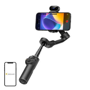 gimbal stabilizátor Aochuan "X2" AI szenzorral, 3 tengelyes rendszer, 20 cm hosszabbítóval - black