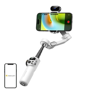 gimbal stabilizátor Aochuan "X2" AI szenzorral, 3 tengelyes rendszer, 20 cm hosszabbítóval - white