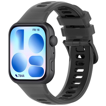 Silikon szíj Techsuit "W084" Huawei Watch Fit 3 / Fit 4 / Fit 4 Pro / Fit 5 / Fit 5 Pro készülékhez - fekete