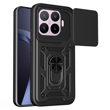 Strapabíró tok "MaX-Armor" gyűrűvel, fém lappal és hátsó kamera védelemmel Xiaomi 17T Pro készülékekhez - black