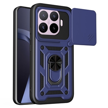 Strapabíró tok "MaX-Armor" gyűrűvel, fém lappal és hátsó kamera védelemmel Xiaomi 17T Pro készülékekhez - blue