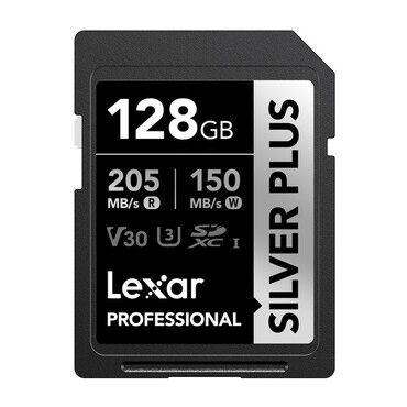 Lexar "Professional SILVER PLUS SDXC" memóriakártya 128GB, 205MB/s olvasás, 150MB/s írás