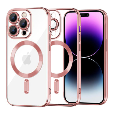 Tok Techsuit "Luxury Crystal MagSafe" iPhone 14 Pro Max készülékhez - rózsaszín