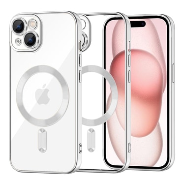 Tok Techsuit "Luxury Crystal MagSafe" iPhone 15 készülékhez - ezüst
