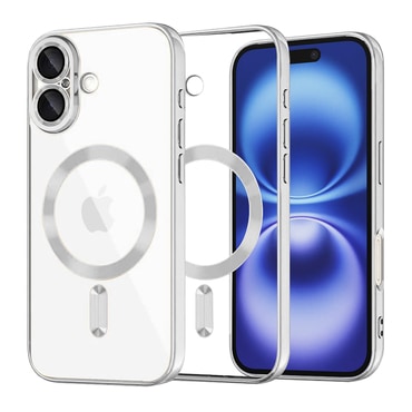 Tok Techsuit "Luxury Crystal MagSafe" iPhone 16 készülékhez - ezüst
