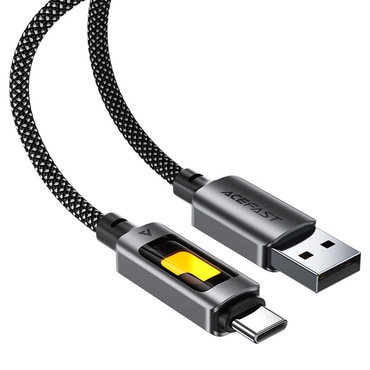 Töltő és adat 60W USB-A - USB-C káfehér Acefast "C21-04" - 480Mbps - 1.2m - black