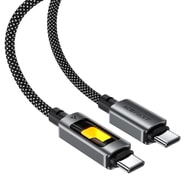 Töltő- és adatátviteli 60W USB-C - USB-C káfehér Acefast "C21-03" - 480Mbps - 1.2m - black