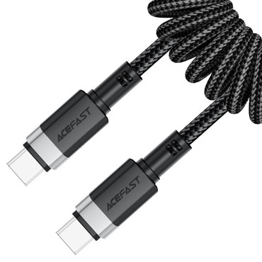 Töltő- és adatátviteli 60W USB-C - USB-C káfehér Acefast "C14-03" - 1.2m - black