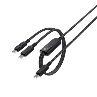 Töltő és adat 100W USB-C - 2x USB-C káfehér Acefast "C5-11" - 480Mb/s - 1.2m - black
