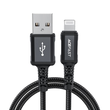 Töltő és adat USB-A - Lightning káfehér Acefast "C4-02" - 2.4A - 480Mbps - 1.8m - black