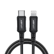 Töltő- és adatkáfehér 30W USB-C Lightning Acefast "C4-01" - 480Mbps - 1.8m - black