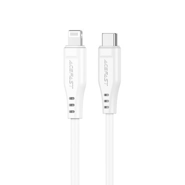 Töltő és adatátviteli 30W USB-C - Lightning káfehér Acefast "C3-01" - 480Mbps - 1.2m - white