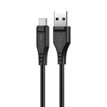 Töltő és adatátviteli 60W USB-A - USB-C káfehér Acefast "C3-03" - 480Mbps - 1.2m - black