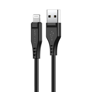 Töltő és adat USB-A - Lightning káfehér Acefast "C3-02" - 2.4A - 480Mbps - 1.2m - black
