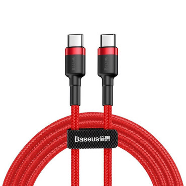 Töltő és adat 60W USB-C - USB-C káfehér Baseus "Cafule" - 480Mbps - 1m - black