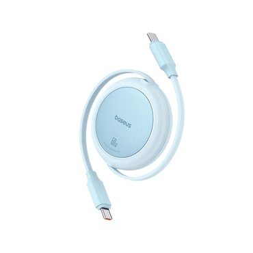 Töltő és adatátviteli 60W USB-C - USB-C káfehér Baseus "Free2Pull Mini" - 480Mbps - 1m - galaxy blue
