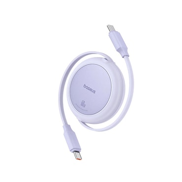Töltő és adatátviteli 60W USB-C - USB-C káfehér Baseus "Free2Pull Mini" - 480Mbps - 1m - nebula purple