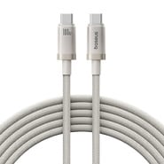 Töltő és adatátviteli 100W USB-C - USB-C káfehér Baseus "Titanium" - 480Mbps - 2m - galaxy titanium gold