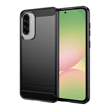 TPU gél tok "Brushed Carbon" Samsung Galaxy A56 készülékekhez - fekete