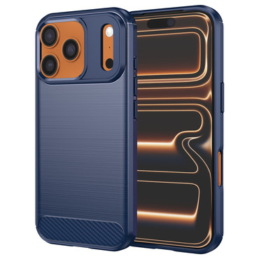 TPU gél tok "Brushed Carbon" iPhone 17 Pro Max készülékekhez - kék