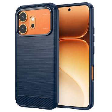 TPU gél tok "Brushed Carbon" Honor 600 / 600 Pro készülékekhez - kék