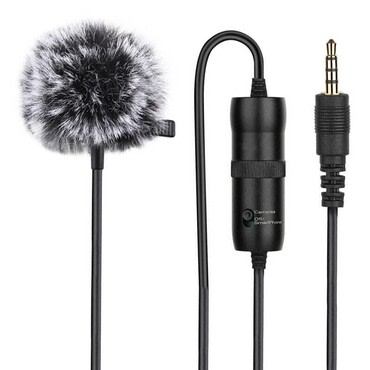 Mikrofon Puluz "PU427" 3.5mm csatlakozóval, 6m - black