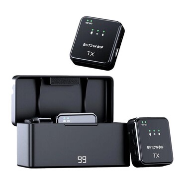 Vezeték nélküli mikrofon BlitzWolf "BW-SX63" 1000mAh kapacitással 2 adóval és vevővel - black
