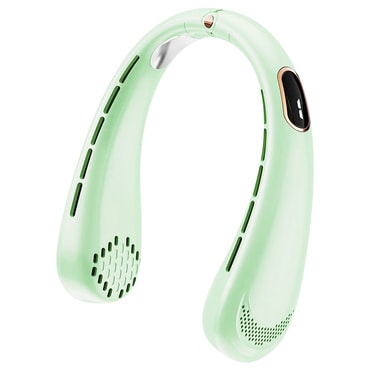 Hordozható ventilátor Techsuit "H6" USB-C, tölthető, digitális kijelző, 1200mAh - zöld