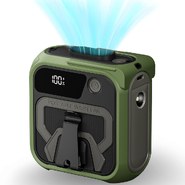 Hordozható ventilátor Techsuit "Z13" power bankkal, 5 sebesség, 10000mAh - zöld