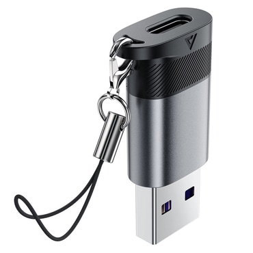 USB-A és USB-C OTG adapter Acefast "J8" 10Gbps, 27W - metal gray
