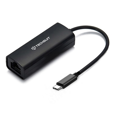 USB-C és RJ45 hálózati adapter Techsuit "NetLink AC20" 100Mbps - black