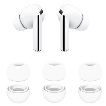 (3-pack) Silikon füldugók Techsuit "AirVibe ET3" Samsung Galaxy Buds 3 Pro készülékhez - fehér