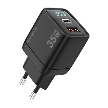 Fali 35W töltő Techsuit "LEDChargX (CH3)" GaN, LED kijelző - fekete