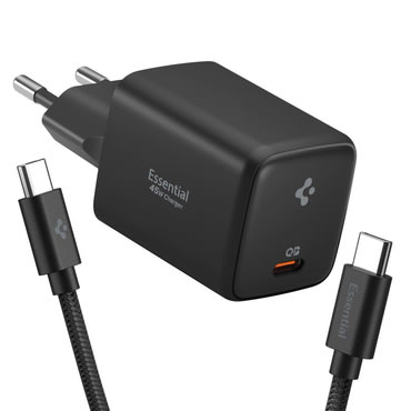 Fali 45W töltő Spigen "EE451EU" USB-C GaN technológiával - black