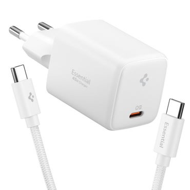 Fali 45W töltő Spigen "Essential EE451EU" USB-C, GaN - white