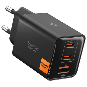 Fali 47W töltő Spigen "EE473EU (ACH09465)" 2x USB-C, Quantum Boost - black