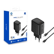 Fali 30W töltő Lito "LC17L" GaN technológiával és Lightning kábellel - black
