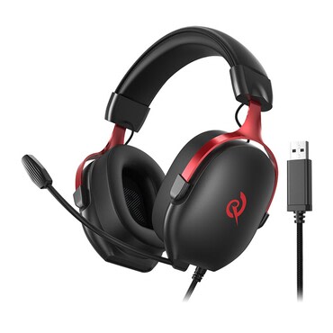 Over-Ear fülhallgató QCY "Heroad VN200" 7.1 virtuális térhangzással és 40mm meghajtókkal - black / red