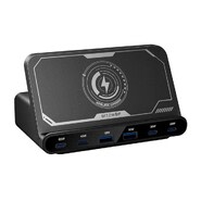 Vezeték nélküli 160W töltőállomás Blitzwolf "BW-S27" 2x USB-A, 4x USB-C, 15W - black