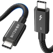 Töltő- és adatátviteli 240W USB-C - USB-C káfehér BlitzWolf "BW-HDC8" - 80Gbps - 0.5m - black