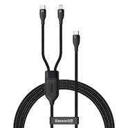 Töltő és adatátviteli 100W USB-C - USB-C káfehér Baseus "Flash Series 2in1 (CA1T2-F01)" - 1.2m - black