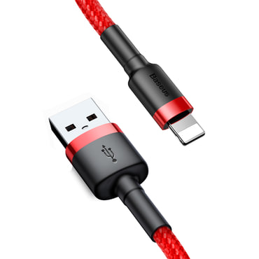 Töltő- és adatátviteli USB-A - Lightning káfehér Baseus "Cafule CALKLF-C09" - 480Mbps - 2m - red